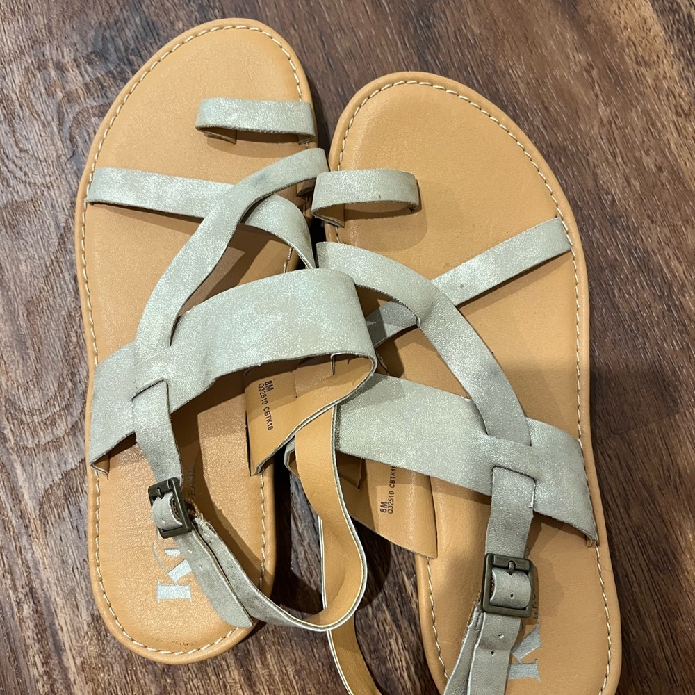 Kork by Kork-Ease Metallic Gold Open Toe Sandal